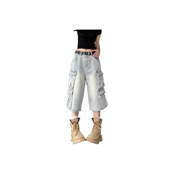 NRTR Seven Quarter Loose Fit Wide Leg Denim Shorts Women's