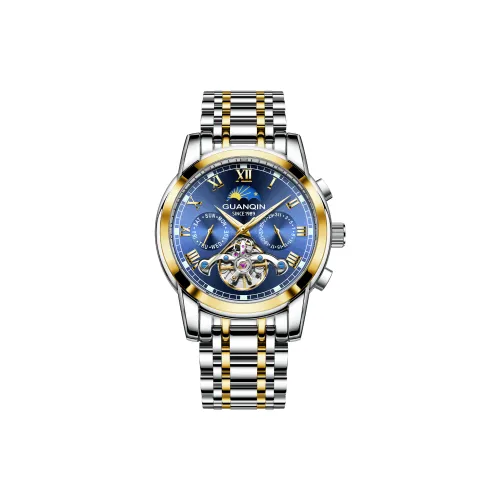 GUANQIN RuiDong Collection Automatic Mechanical Movement Stainless Steel Watchband Watch Men's Watches Black Dial