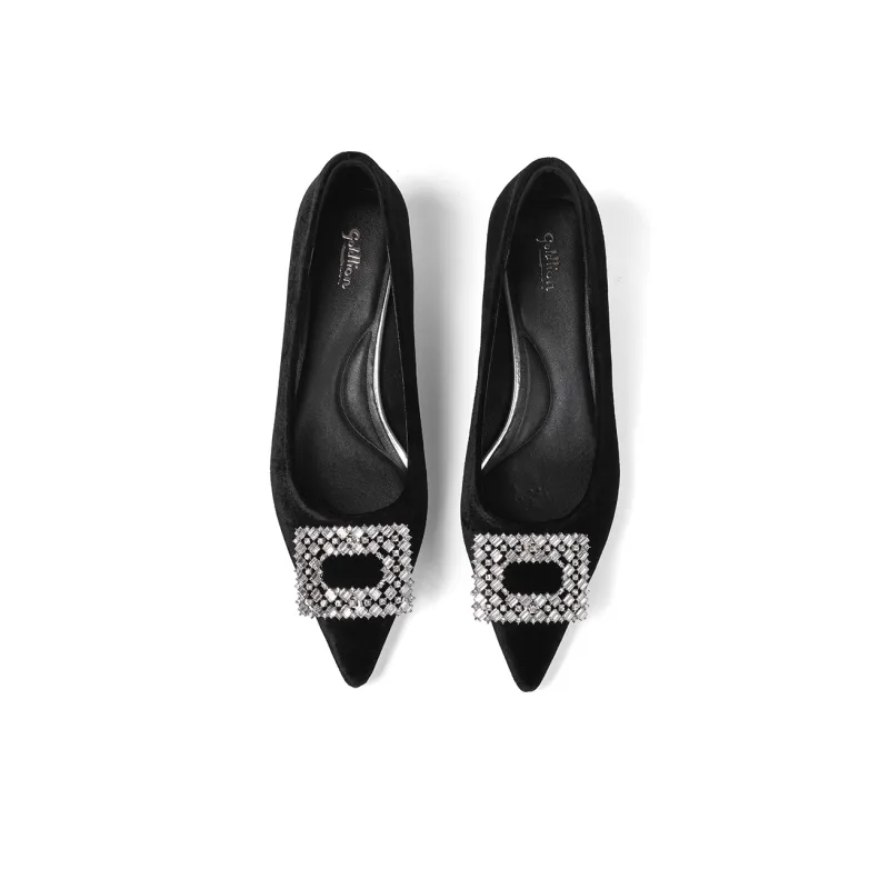 GOLDLION Slim Heel High Heels 3.5CM Women's Black-3