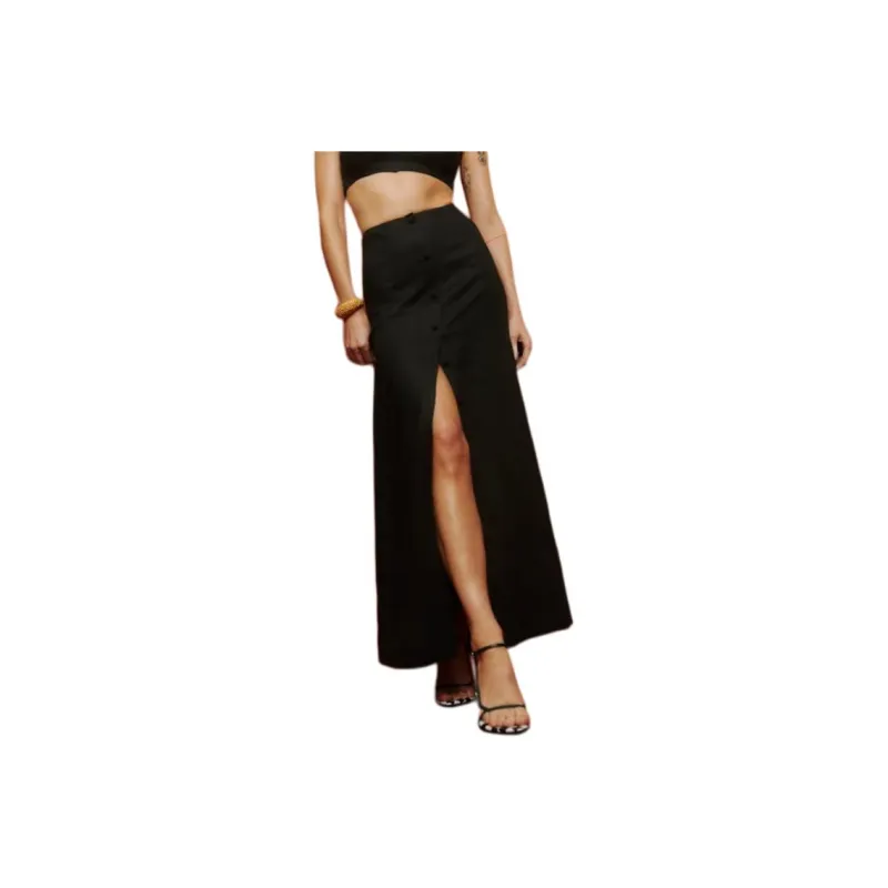 REFORMATION Petites Andi Linen Maxi Skirt Casual Long Skirt Women's-0