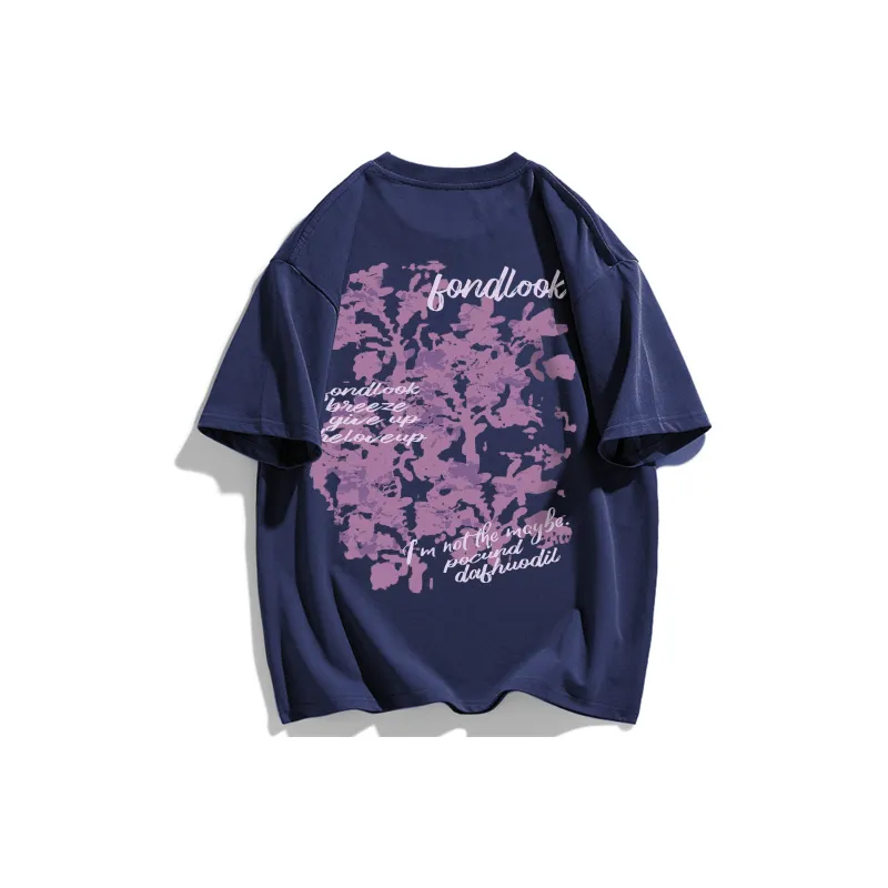 FONDLOOK T Shirts Unisex Navy Blue-0