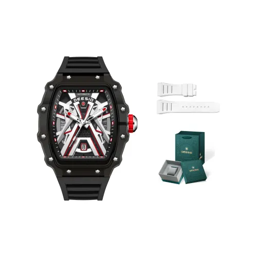DEESIO Guardians Of The Galaxy Collection Automatic Mechanical Movement Rubber Strap Watch Men's Watches Black Dial
