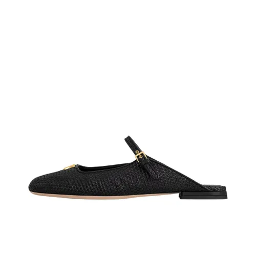 LOUIS VUITTON Swing Closed Toe Slippers Women's Black