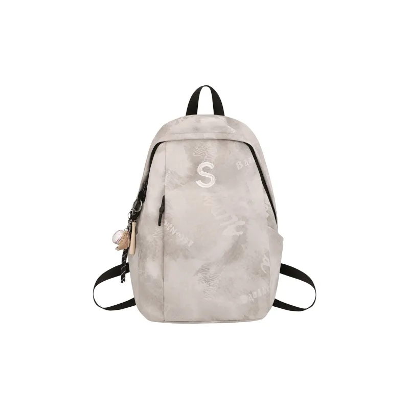 BUBM Nylon Backpack Unisex Black/Beige/Green/Burgundy-25