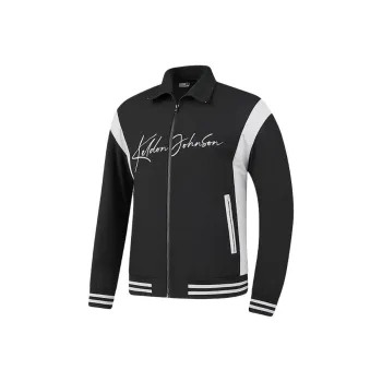 QIAODAN Jackets & Coats Men's Black/Light Moss Gray