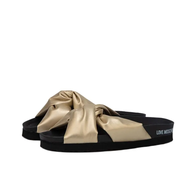 LOVE MOSCHINO Slip Resistant Slide Slippers Women's Gold-1