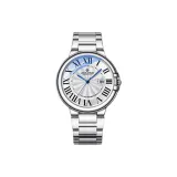 Silver Case White Dial Steel Band Men's