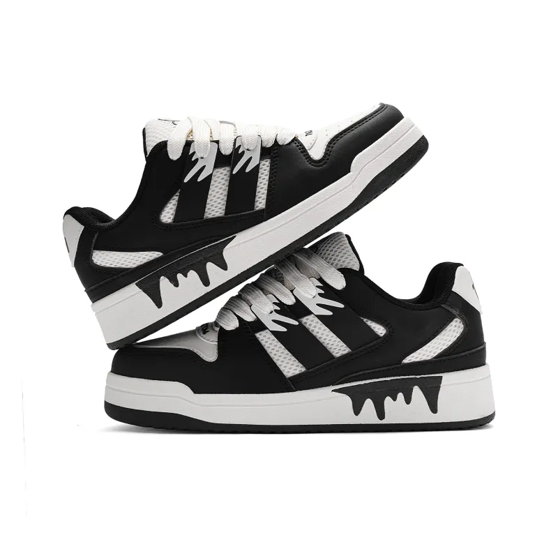TALKING TOM Skateboard Shoes Unisex Low Top Black/White-2