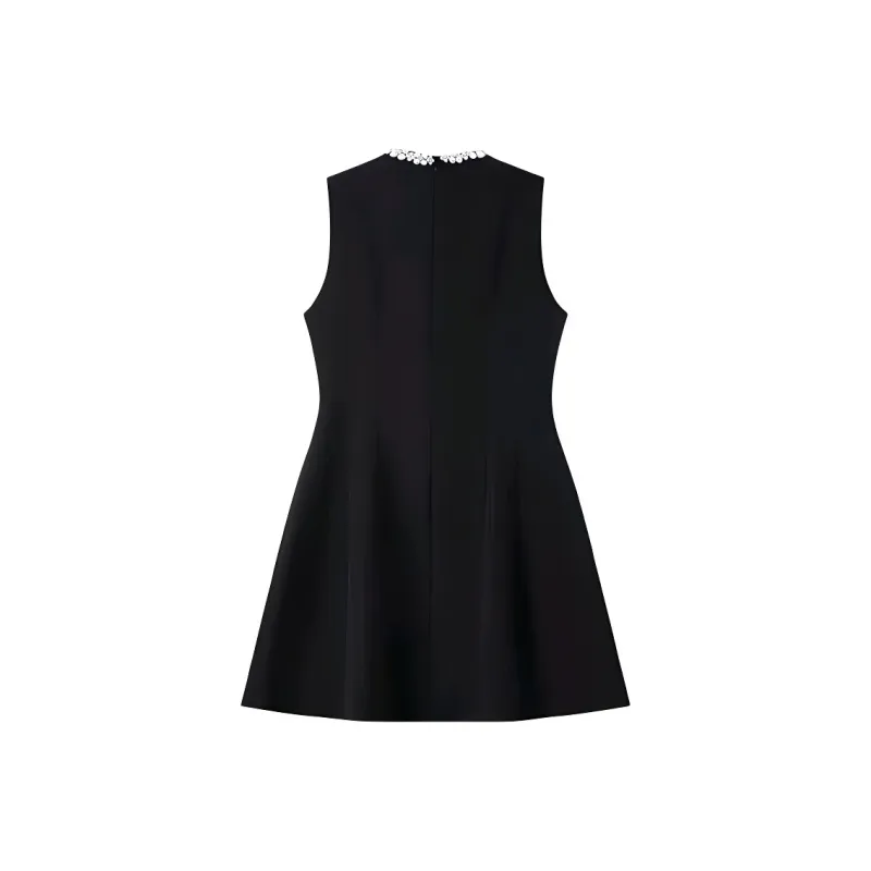 ETSE Sleeveless Dresses Women's Black Dress-1