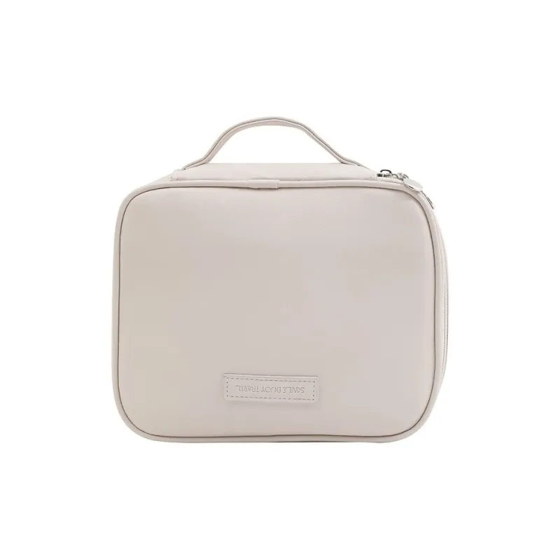 Gentle Welcome Skin Feel PU Leather Portable Storage Large Capacity Makeup Bags-5