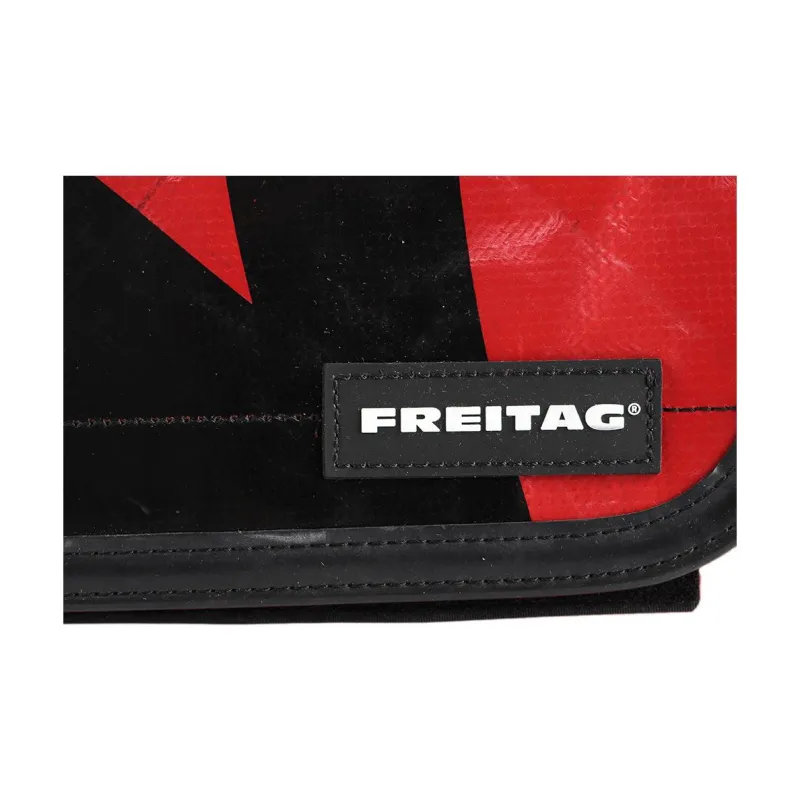FREITAG Polyester Messenger Bag, Crossbody Bag, Shoulder Bag Unisex Red & Black-8