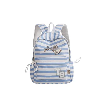 Teddy Bear Collection Nylon Backpack Women's Blue Stripes