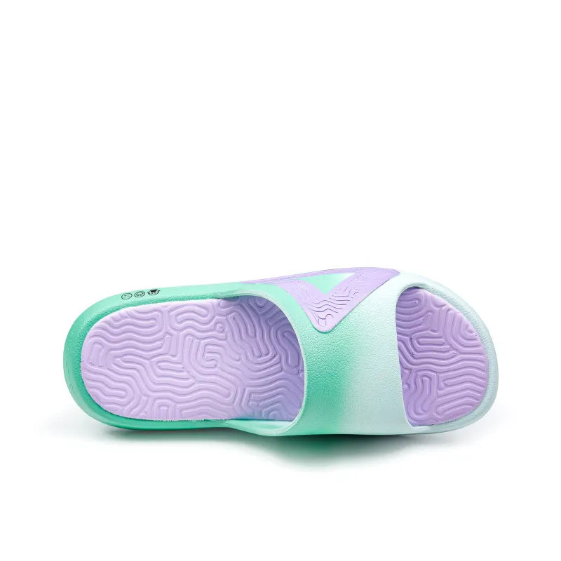 PEAK Tai Ji1.0 Quiet Slip Resistant Abrasion Resistant Slide Slippers Unisex Purple Green-2