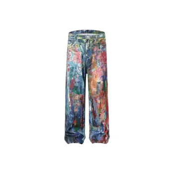 KNOCKSPARK Jeans Unisex Painted Graffiti