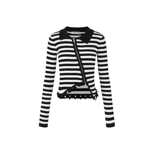 JOY SPEAKER Zippers Knitted Fabric Cardigan Women's