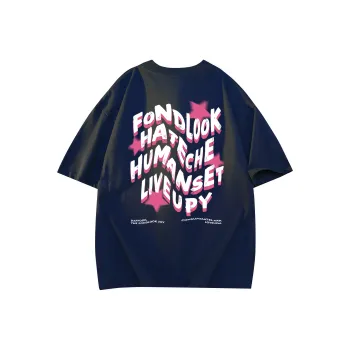 FONDLOOK T Shirts Unisex Navy Blue