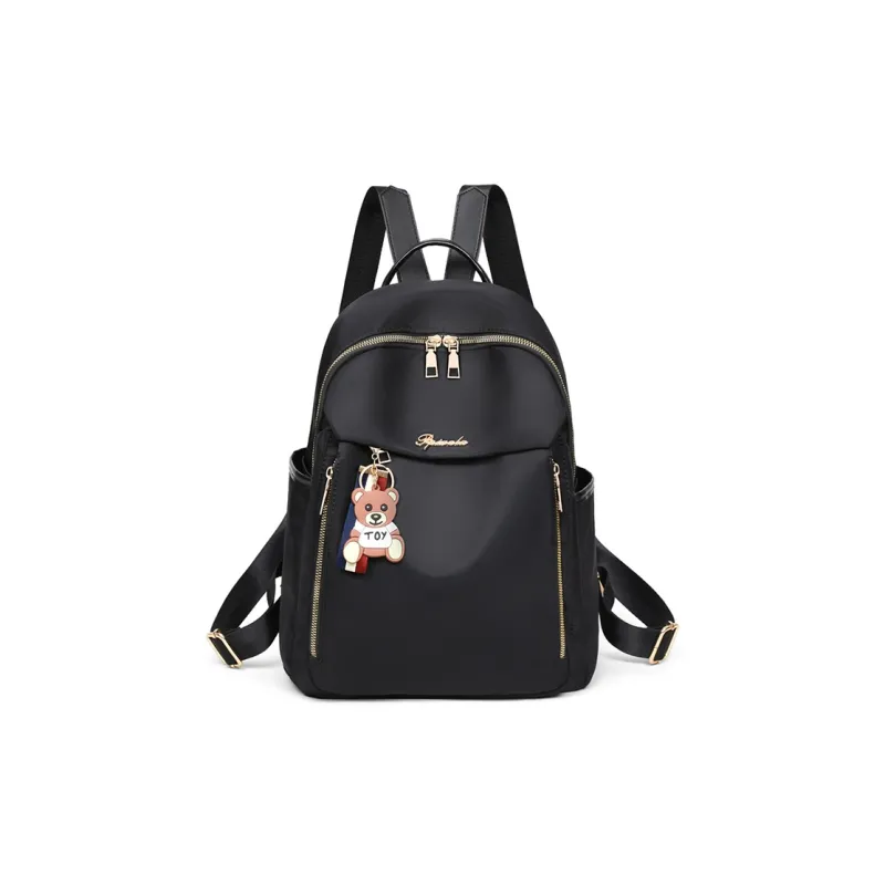 CNNCOO Fabric Backpack Regular Women's Black-6