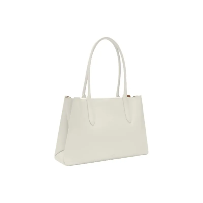 Furla Cow Leather Tote Bag, Shopping Bag, Shoulder Bag Tubas Women's White With Oat-1