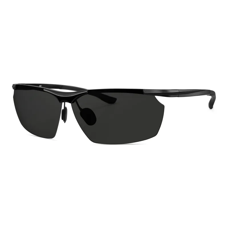 HLA Aluminum Magnesium Silicone Square Sunglasses Unisex-0