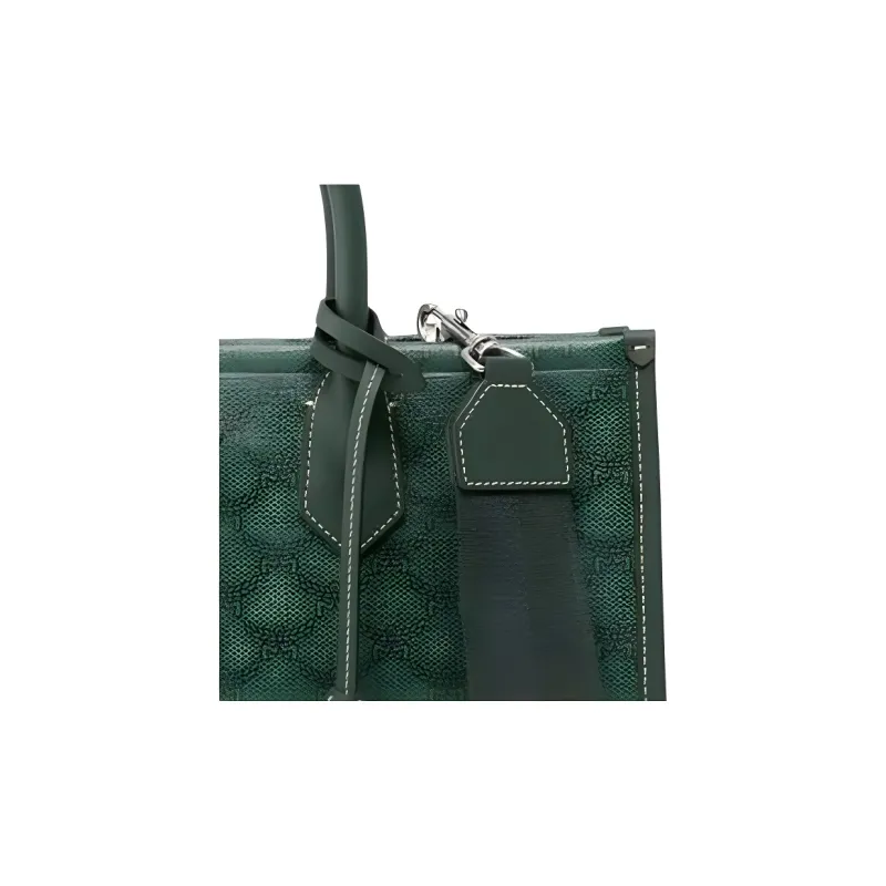 MCM Leather Handbag Medium Size Women's Dark Green-2