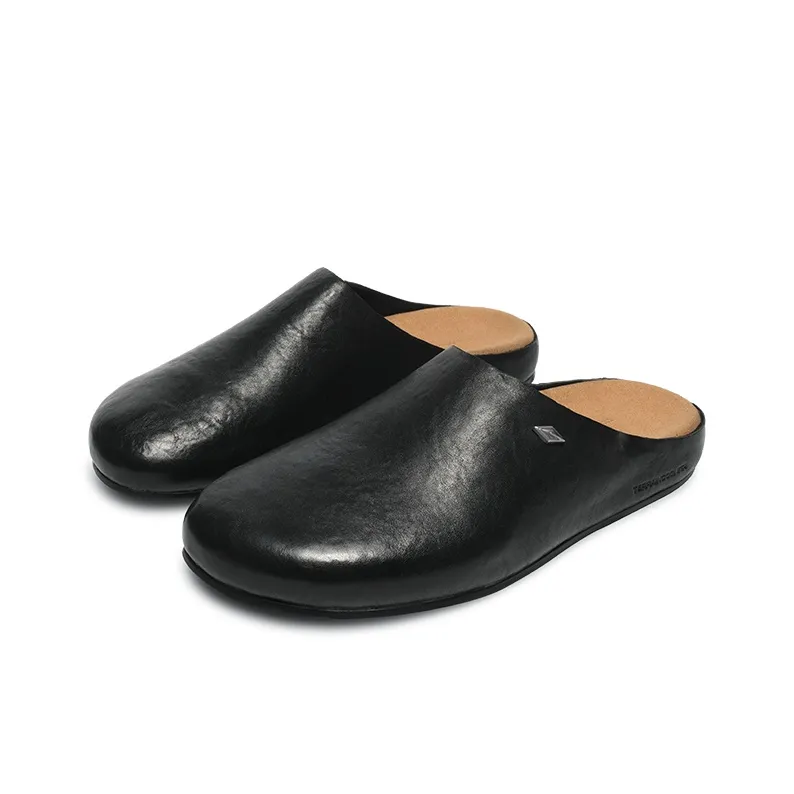 TERRA INCOGNITA Rubber Sole Abrasion Resistant Closed Toe Slippers Unisex Texture Black-1