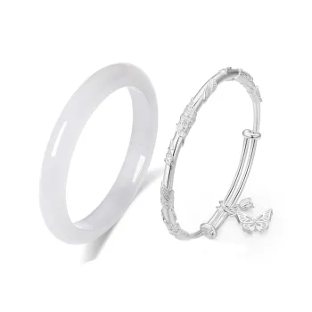 The Years Are Quiet Glass Cat Eye Bangles Unisex