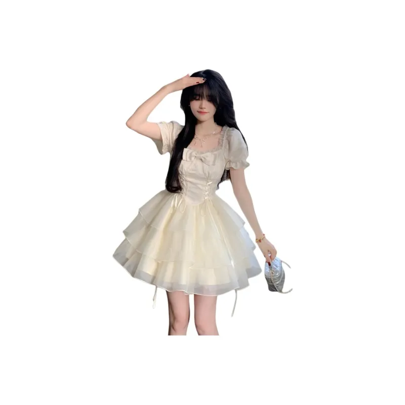Mu Xiao Xin Short Sleeved Dress Women's-0