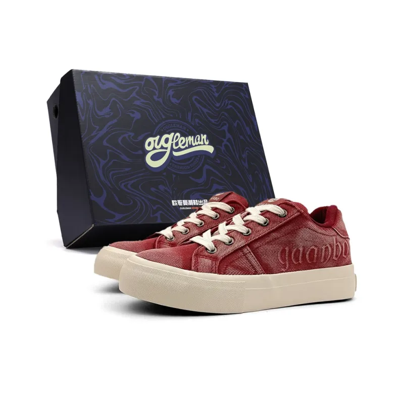 OUGLEMEN Low Top Canvas Shoes Men's Box-5