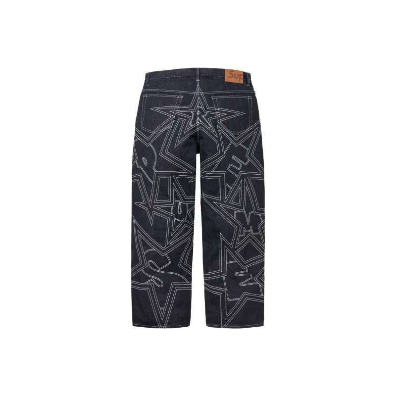 Supreme Stars Topstitch Baggy Jean-3