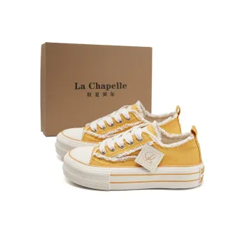 La Chapelle Abrasion Resistant Low Top Canvas Shoes Women's Yellow