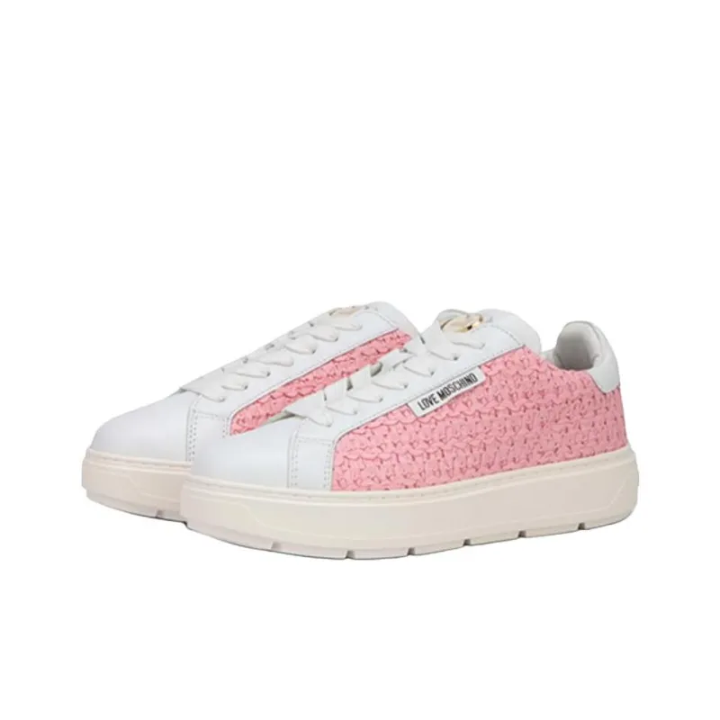 LOVE MOSCHINO Low Top Skateboard Shoes Women's Pink-1