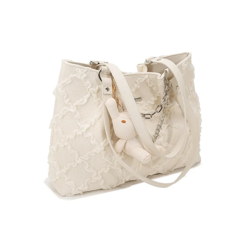 BUHOWE Fabric Tote Bag, Shoulder Bag Regular Women's Ecru-2