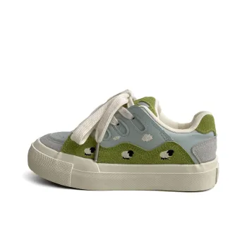 Kalinsd 1971 Anti Slip Wear Resistant Low Top Skateboard Shoes Women's Grassland Green