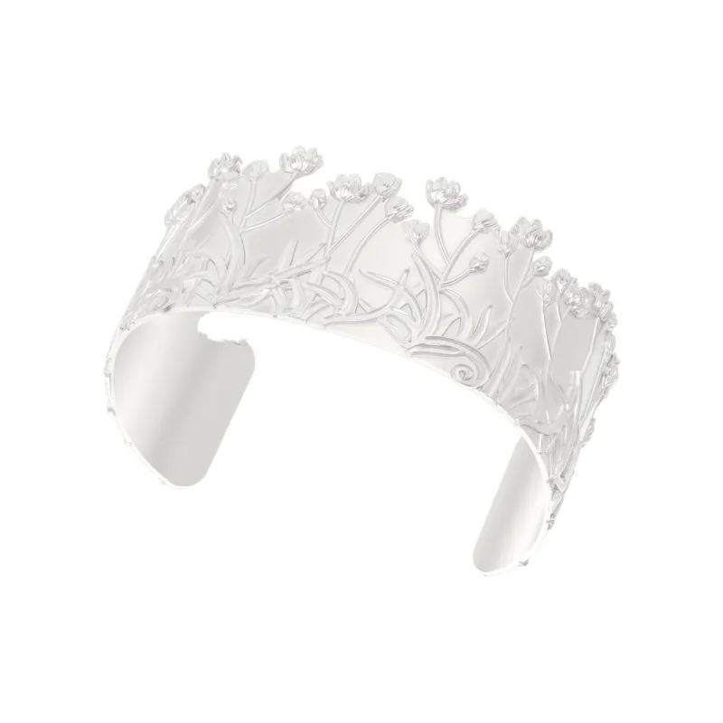 Mouhooland 925 Sterling Silver White Gold Plated Bangles Unisex-0