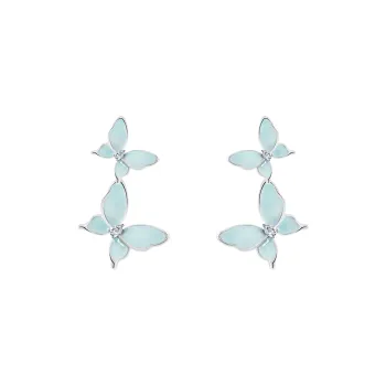 KEYS VIA Copper Alloy S925 Sterling Silver Stud, Synthetic Cubic Zirconia Earrings Women's