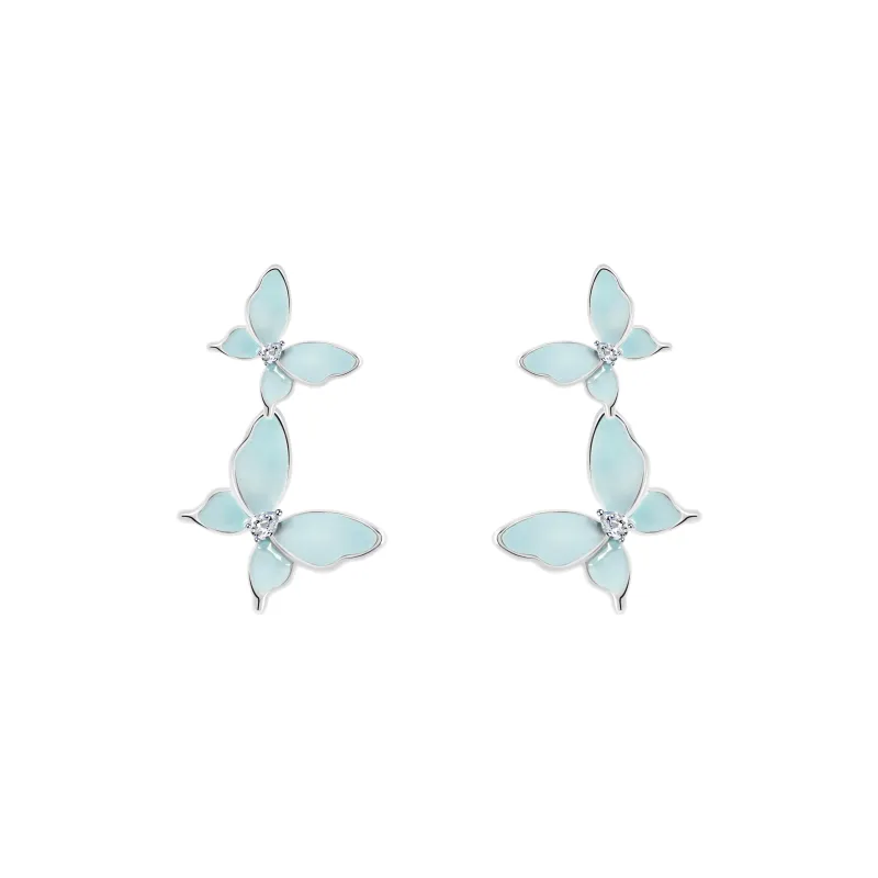 KEYS VIA Copper Alloy S925 Sterling Silver Stud, Synthetic Cubic Zirconia Earrings Women's-1