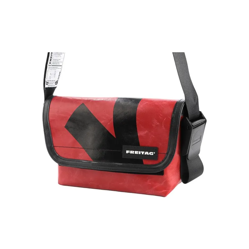 FREITAG Polyester Messenger Bag, Crossbody Bag, Shoulder Bag Unisex Red & Black-1