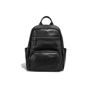 Ace Paul Top Grain Cow Leather Backpack Regular Unisex Black