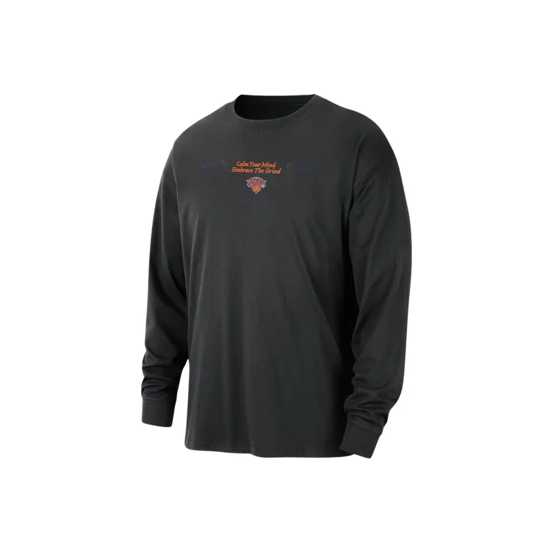 Nike New York Knicks Courtside Men's Nike Nba Max90 Long Sleeve T Shirt-0