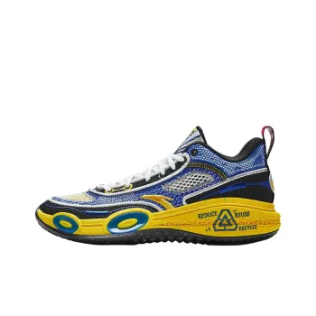 Anta Assault 1st Generation Anti Slip Wear Resistant Mid Top Basketball Shoes Men's Blue