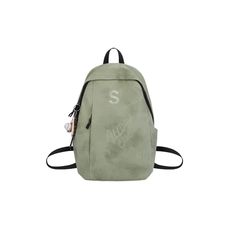 BUBM Nylon Backpack Unisex Black/Beige/Green/Burgundy-26