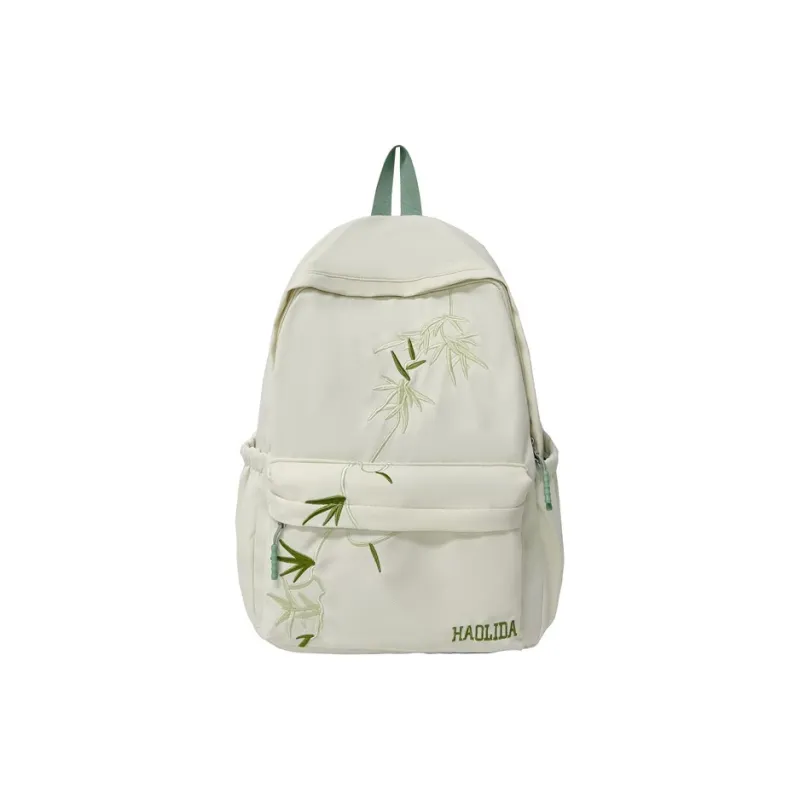 Parker Bear Composite Cloth Backpack Unisex Khaki/Black/White-0