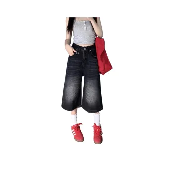 NRTR High Rise Slimming Seven Eighths Denim Shorts Women's