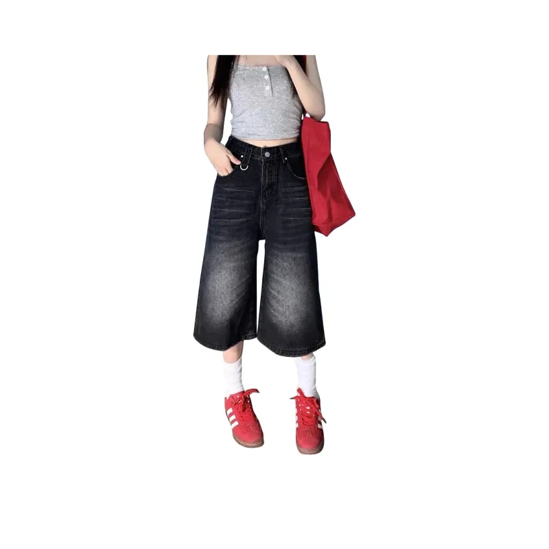 NRTR High Rise Slimming Seven Eighths Denim Shorts Women's-0