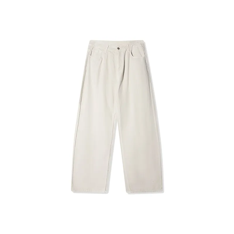 LANGWEIZHE Basic Versatile Fashion Draping Pants Loose Trendy Solid Color Casual Pants Unisex-0