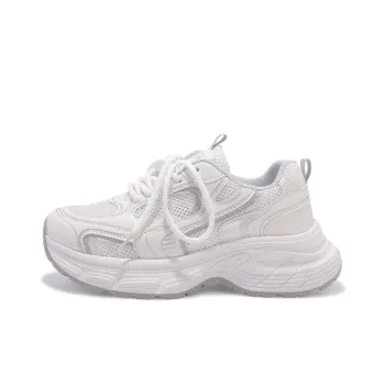 SNXR Shock Absorbers With Slip Resistant Features Low Top Chunky Sneakers Women's White Gray