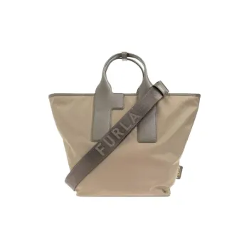 Furla Piuma Nylon Tote Bag, Shopping Bag, Shoulder Bag, Handbag Trumpets Women's Khaki