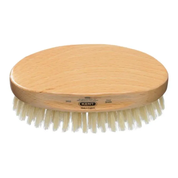Kent Men's Beech Wood Pure White Bristle Oval Brush Straightening Prosperity #MG2/#MG3/PF22-0
