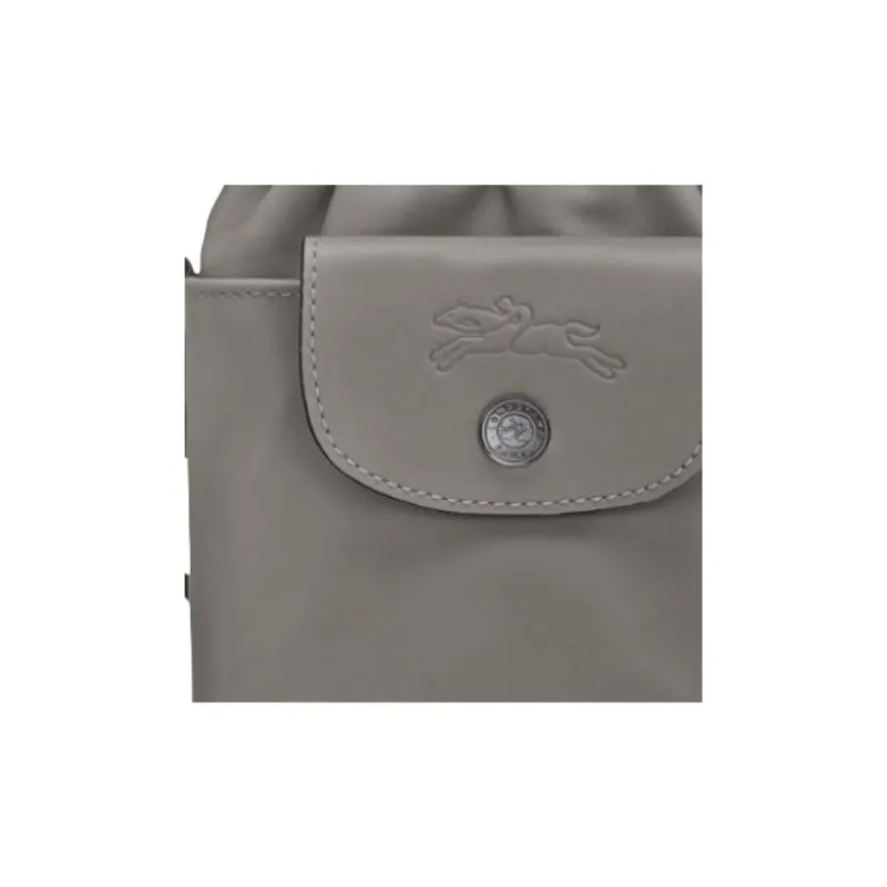 LONGCHAMP Cow Leather Shoulder Bag Unisex Dark Silver-2