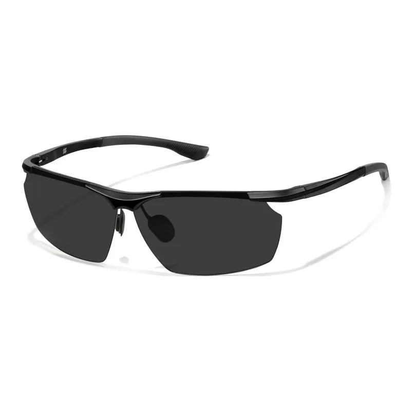 HLA Aluminum Magnesium Silicone Square Sunglasses Unisex-3